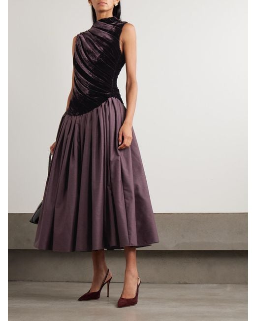 Abadia Purple Ariya Midikleid Aus Samt