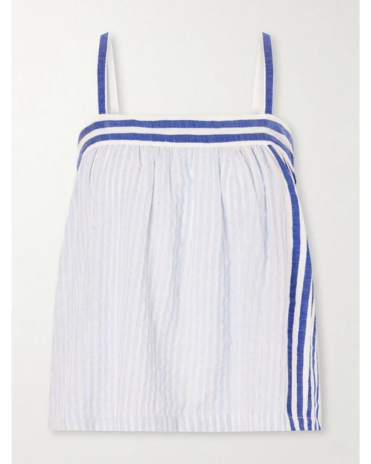 Lemlem Blue Thea Cotton Tank Top