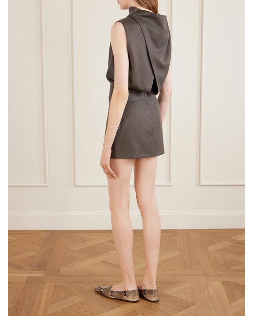Khaite Brown Astor Wool Mini Dress