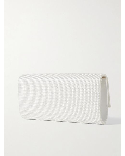 Judith Leiber Natural Perry Embellished Satin Clutch