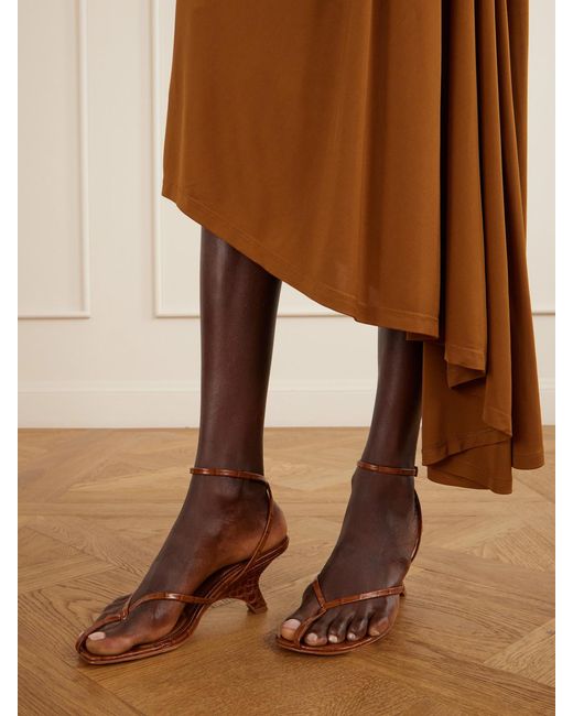 Jonathan Simkhai Brown Kelsey Croc-Effect Leather Sandals