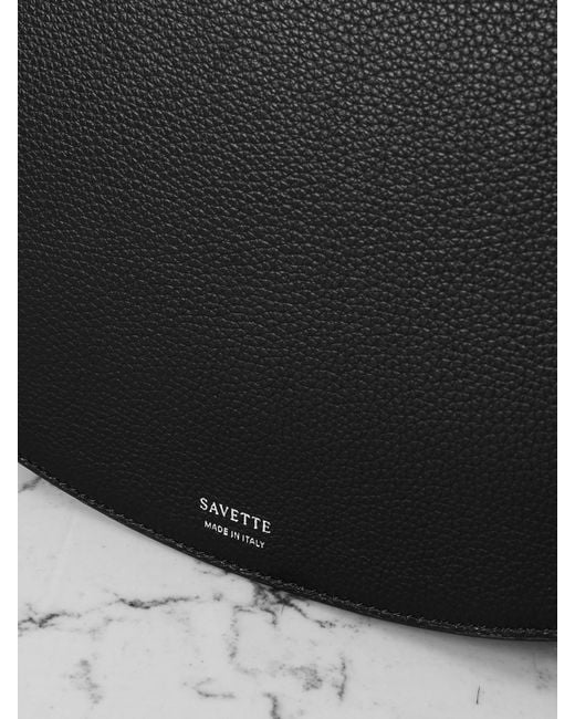 SAVETTE Black Florence 25 Textured-Leather Tote