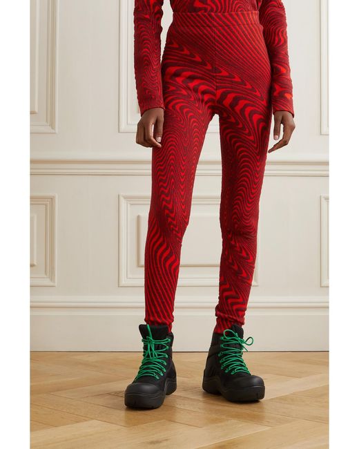 Aztech Mountain Red Ed Curtis Jacquard-Knit Leggings