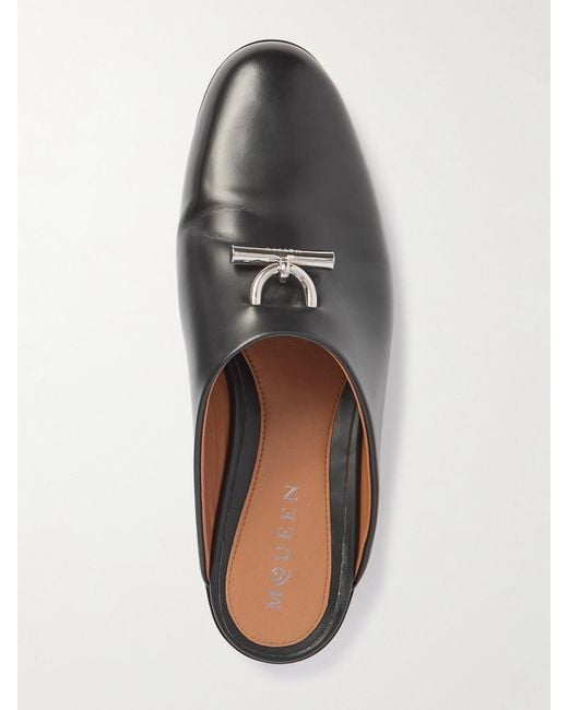 Alexander McQueen Black T-Bar Leather Mules