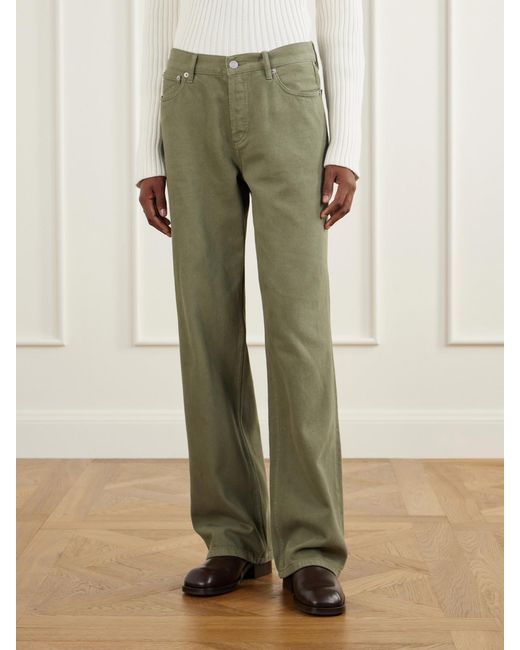 Still Here Green Everyday Mid-Rise Straight-Leg Jeans