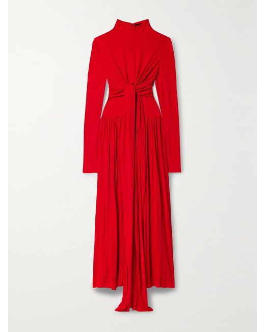 Proenza Schouler Red Wrap-Effect Jersey Maxi Dress