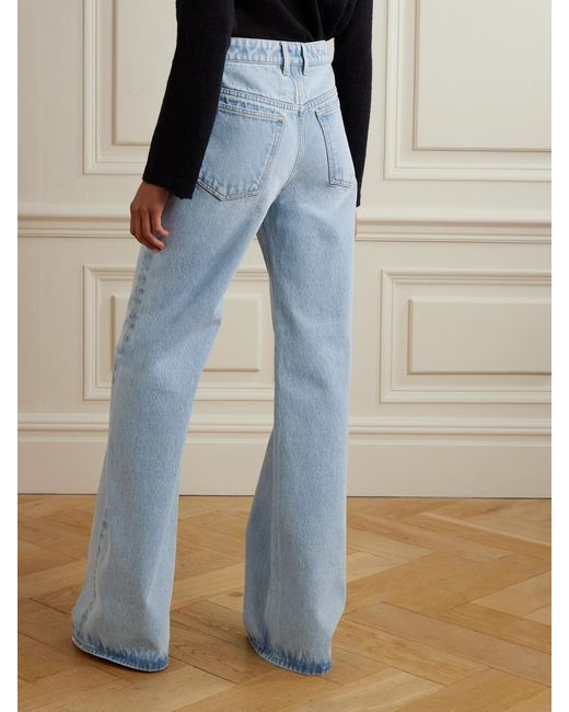 Rabanne Blue Embellished High-Rise Wide-Leg Jeans