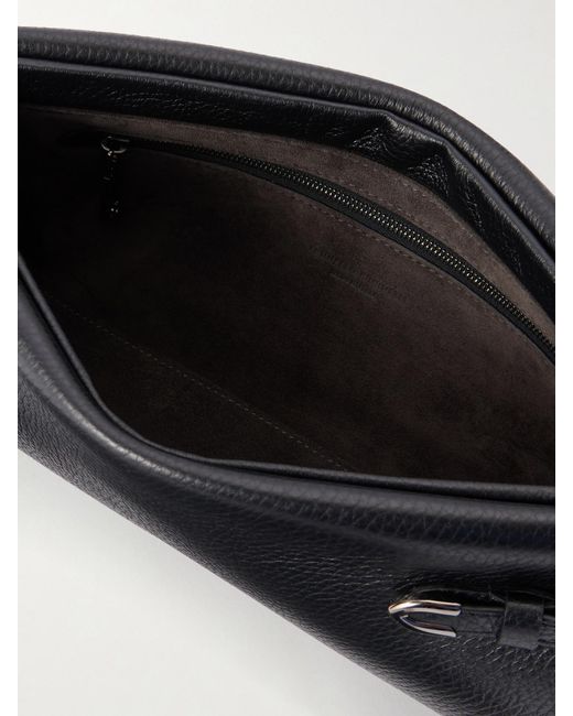 Brunello Cucinelli Black Textured-Leather Clutch