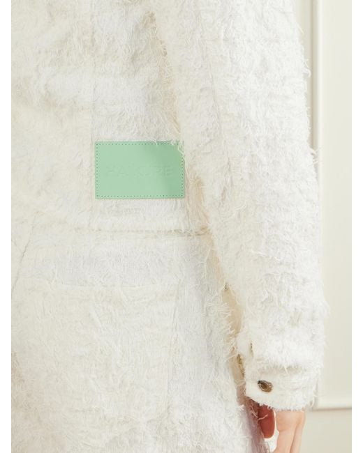 Haikure White Cherry Frayed Denim Jacket