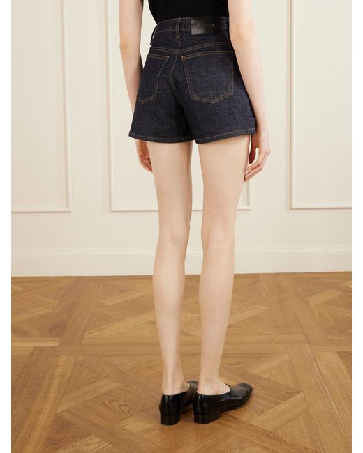 Khaite Blue Danya Straight-Leg Denim Shorts