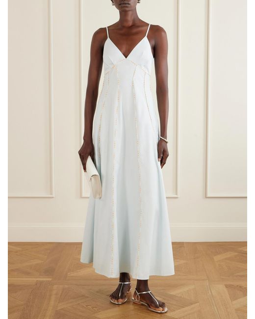 Rosie Assoulin White Cami Cotton Maxi Dress