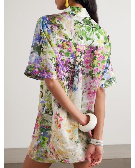 Aje. Gray Adina Floral-Print Lyocell-Blend Shirt