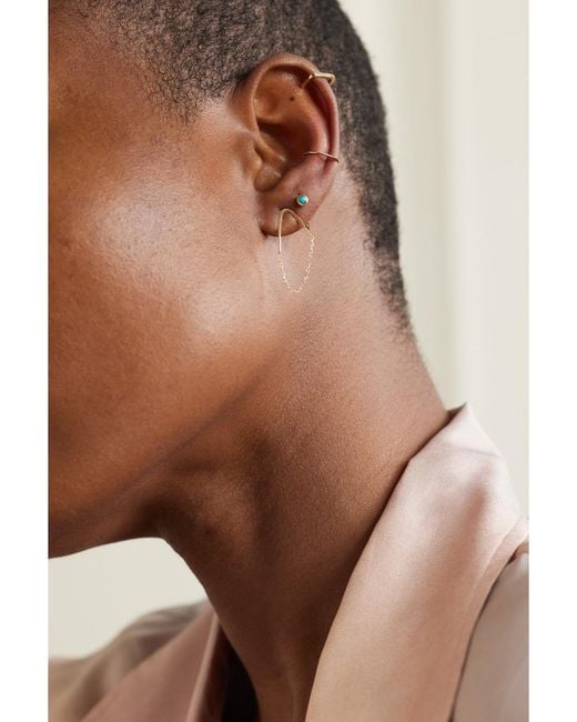 Melissa Joy Manning Natural Single Chain V Drop 14-Karat Recycled Earrings