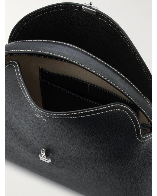 Sac Porté Épaule En Cuir Texturé T-Lock Totême  en coloris Black