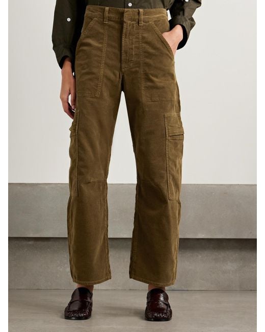 Pantalon Cargo Barrel En Velours De Coton Mélangé Côtelé Marcelle Citizens of Humanity en coloris Green