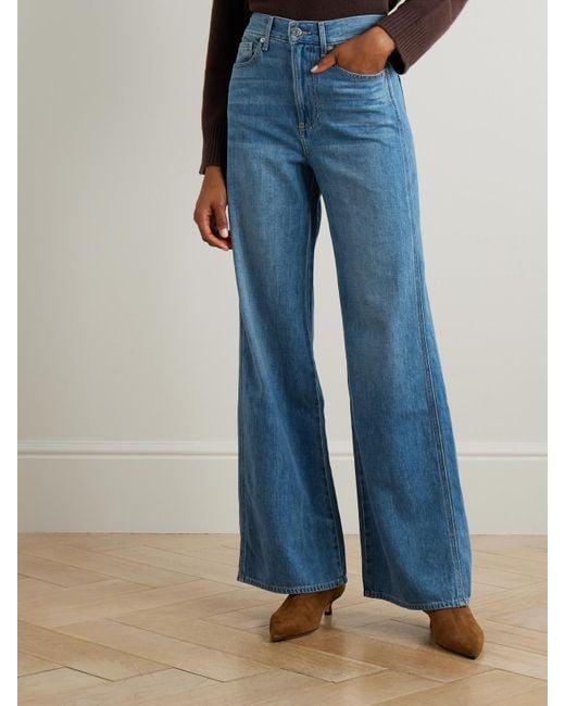 Veronica Beard Blue Taylor High-Rise Wide-Leg Jeans