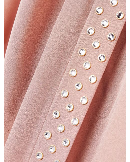 Stella McCartney Pink Cape-Effect Crystal-Embellished Crepe Gown