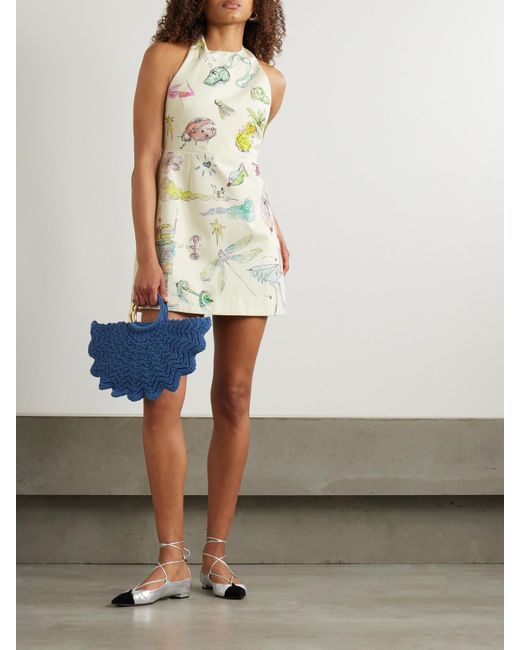 ALÉMAIS White Anouk Colantoni Court Minikleid Aus Biobaumwoll-Twill Mit Neckholder