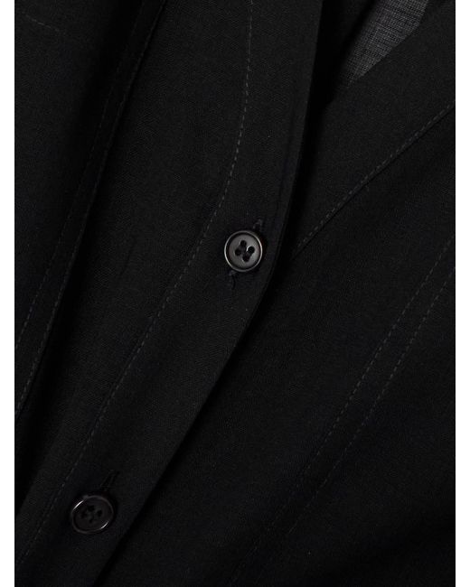Theory Black Wool-Blend Blouse