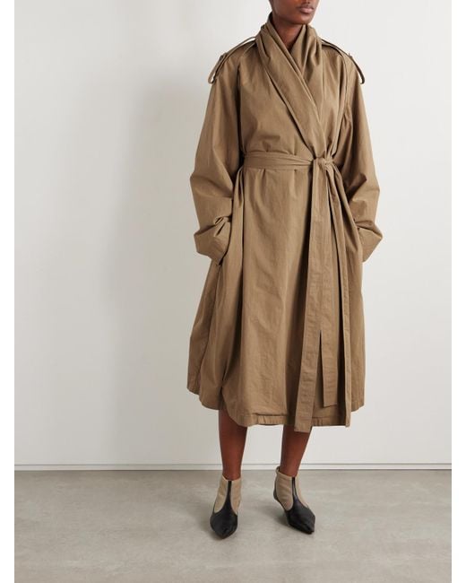 The Row Natural Pami Trenchcoat Aus Baumwollpopeline Mit Bindegürtel