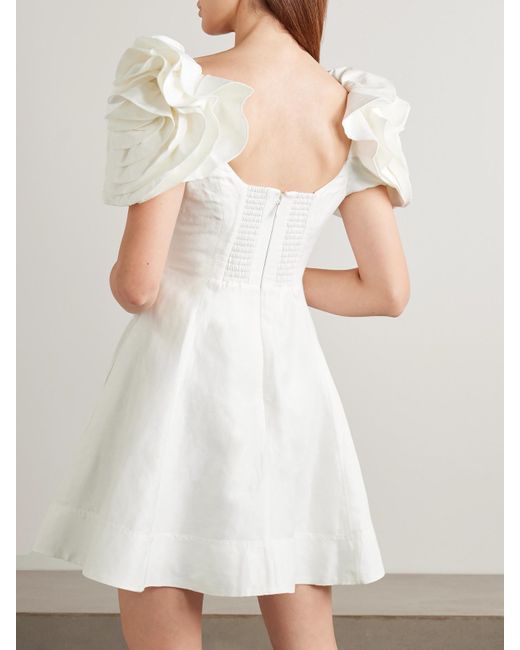 Mini-Robe En Popeline À Volants Twyla Aje. en coloris White