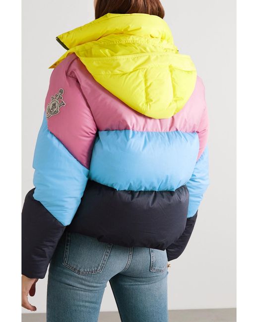 Moncler Genius Blue 1 Jw Anderson Bickly Color-Block Hooded Quilted Shell Down Jacket