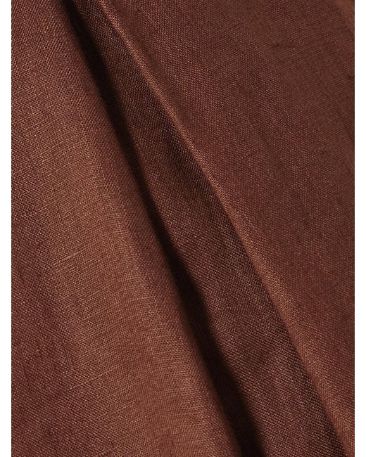 ANDRES OTALORA Brown Desperte Bundfaltenhose Mit Weitem Bein Aus Leinen