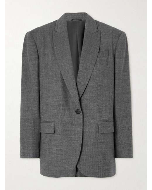 Brunello Cucinelli Gray Wool-Blend Blazer