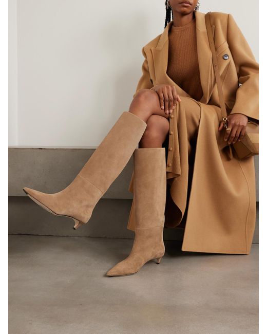 Jimmy Choo White Maxima 35 Suede Knee Boots