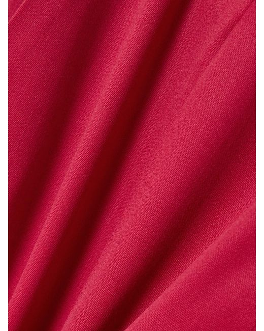 Another Tomorrow Red Wool-Blend Wide-Leg Pants