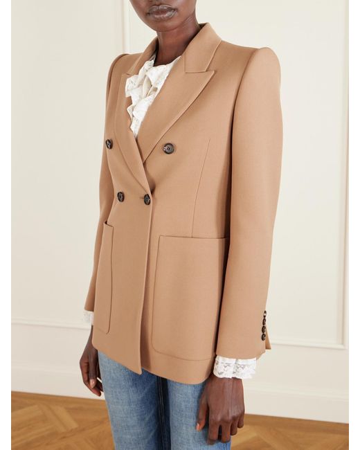 Blazer À Double Boutonnage En Gabardine De Laine Chloé en coloris Natural