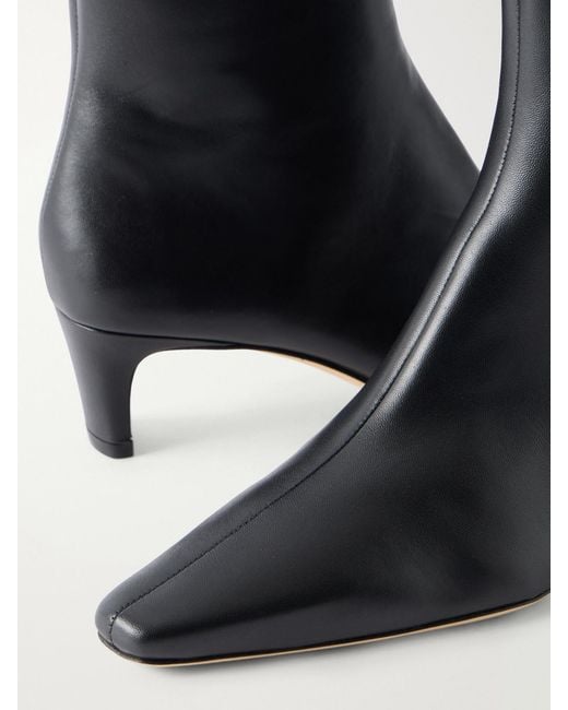 Staud Black Wally 55 Leather Ankle Boots