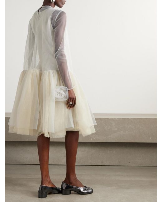 Molly Goddard Layered Ruffled Tulle Dress in White | Lyst