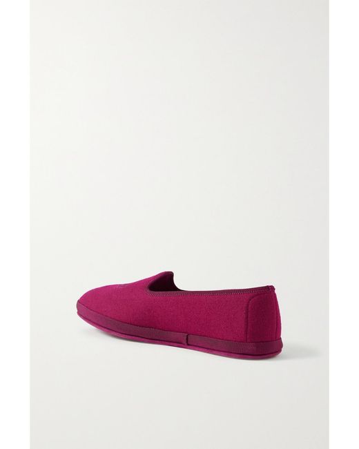 Loro Piana Multicolor Venice Embroidered Cashmere-Blend Flannel Slippers