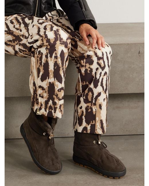 Bogner Black Chamonix Stiefel Aus Veloursleder Mit Shearling-Futter Und Stickerei