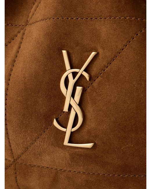 Saint Laurent Brown Jamie Quilted Suede Shoulder Bag