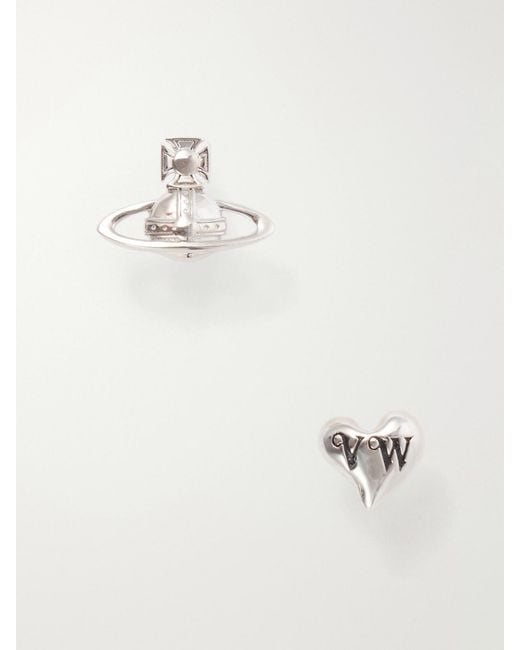 Vivienne Westwood Natural Leodaria Logo Sterling Earrings