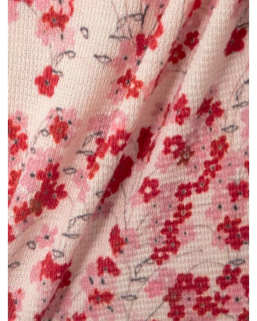 Haut En Soie Mélangée À Mailles Gaufrées Et À Imprimé Fleuri Luke BERNADETTE en coloris Red