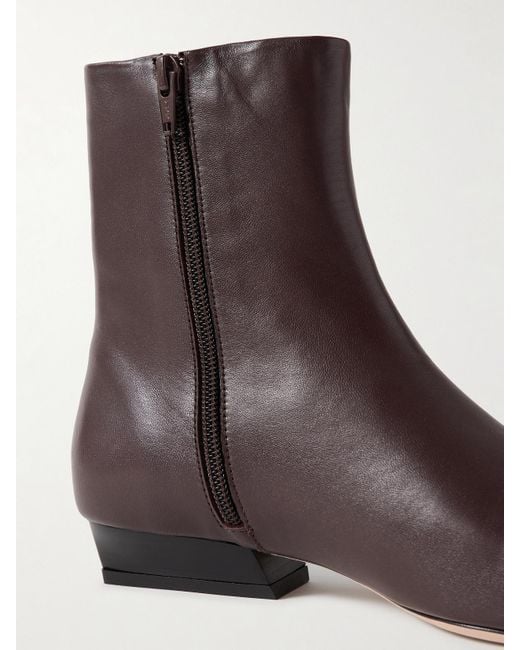 Staud Brown Wally Leather Ankle Boots
