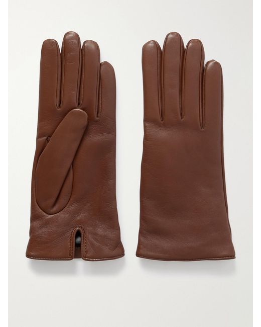 Saint Laurent Brown Leather Gloves