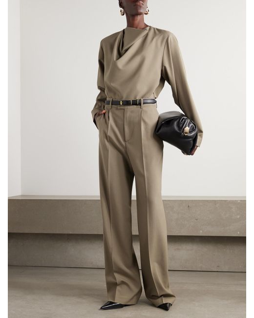 Rohe Natural Draped Wool Blouse