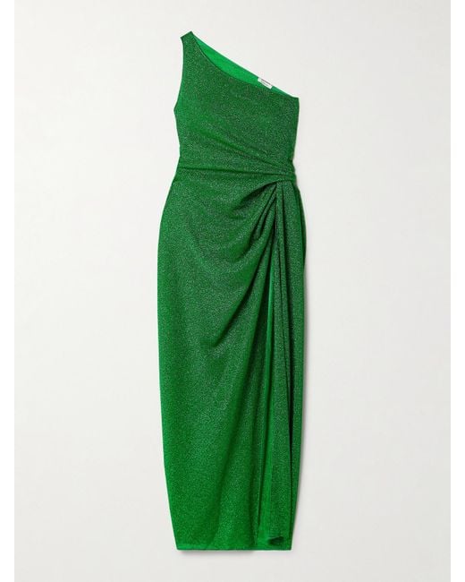Oseree Green Asymmetrisches Midikleid Aus Stretch-Strick