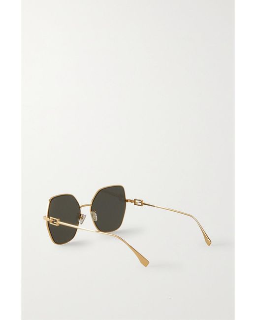 Fendi Metallic Hexagon-Frame-Tone Sunglasses