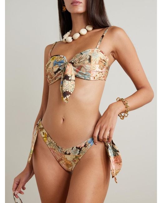 Zimmermann White Daylight Floral-Print Bikini Briefs