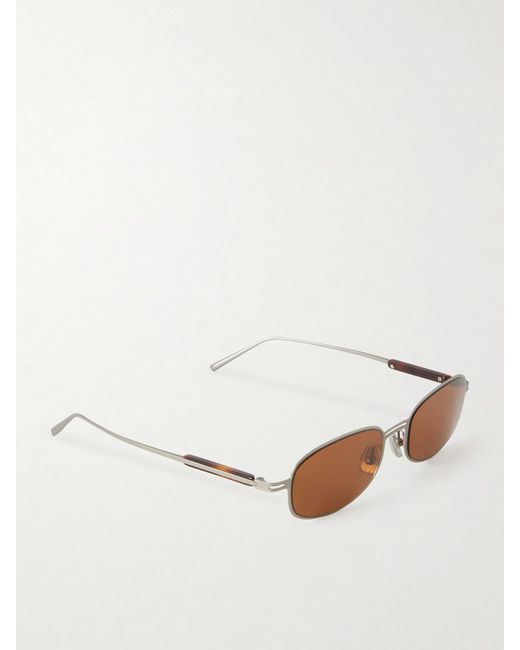 Brunello Cucinelli Metallic Square-Frame-Tone And Acetate Sunglasses