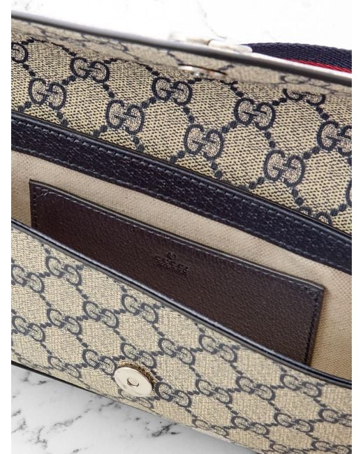 Gucci Natural Ophidia Leather-Trimmed Printed Coated-Canvas Shoulder Bag