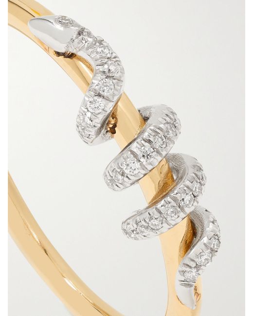 Ileana Makri Natural Twisted Boa 18-Karat And Diamond Ring