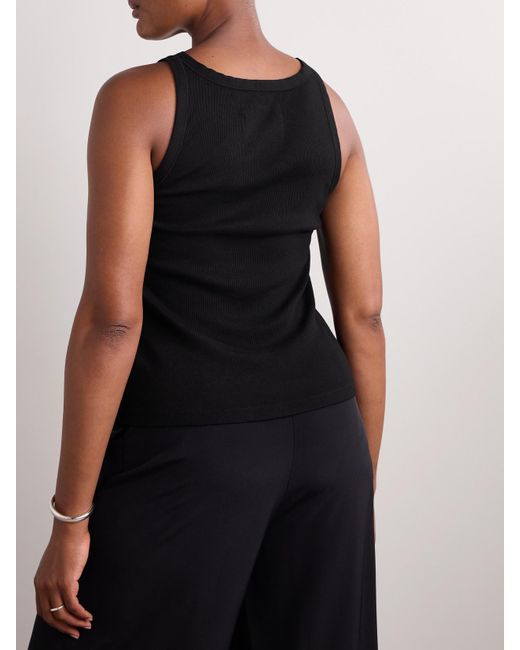Nili Lotan Black Jennifer Ribbed Cotton-Jersey Tank