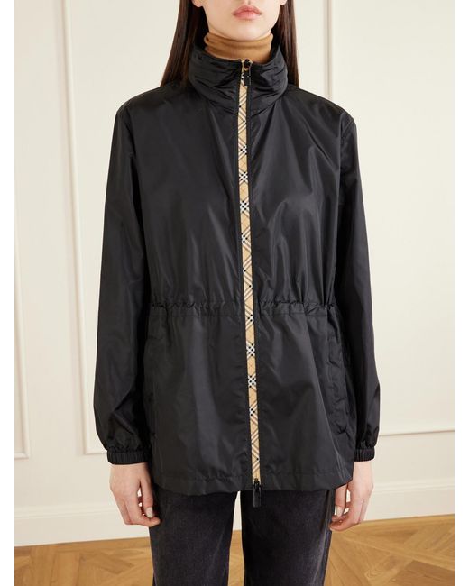 Burberry Black Hooded Shell Jacket