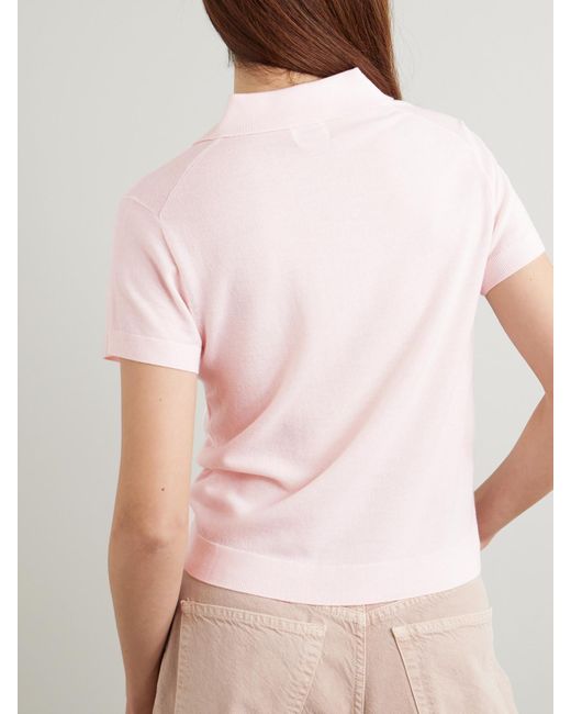 Leset Pink James Merino Wool Polo Shirt